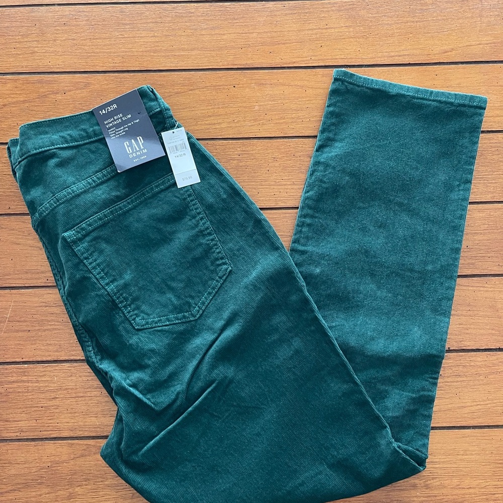 Women’s dark green corduroy pants